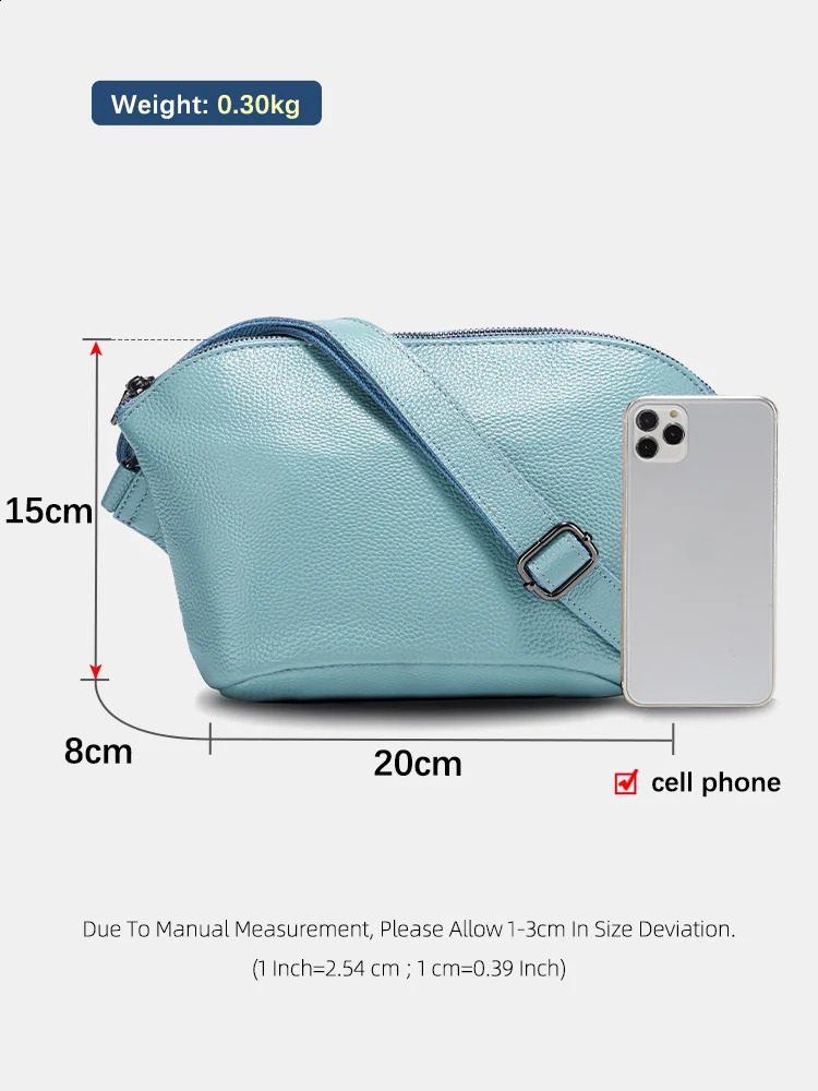 Zency Small Leather Bag For Women Simple Casual Handbag With Zip Pockets Adjustable Strap Shoulder Cross Body Purse Roomy Bag 250528