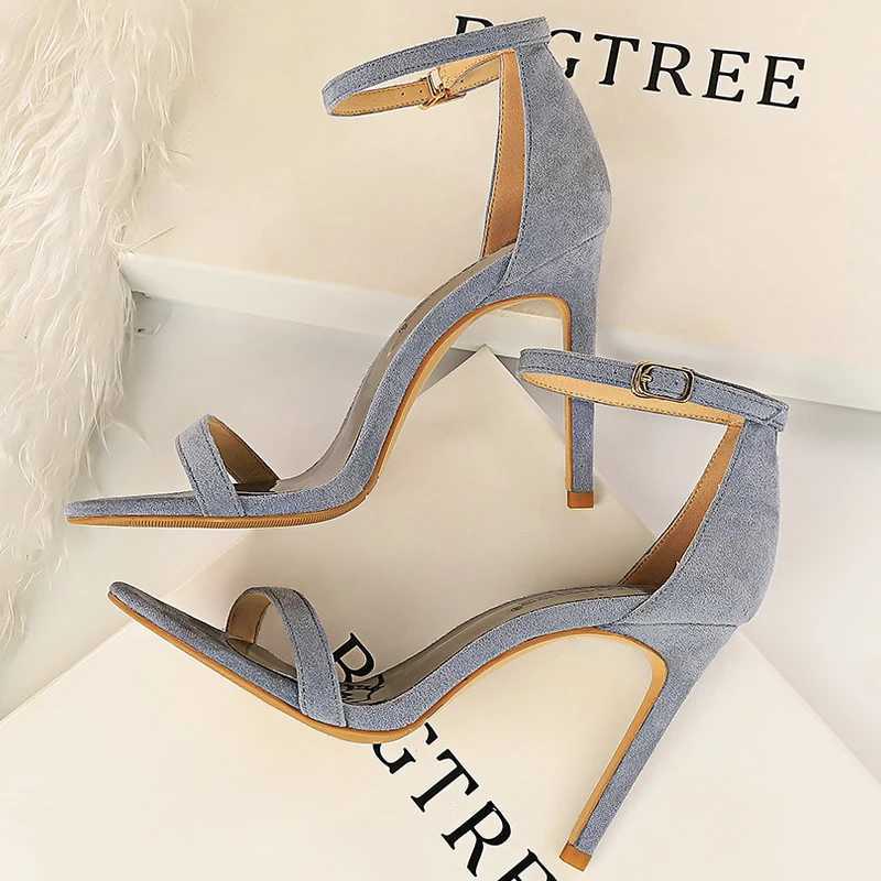 New Arrival BIGTREE Summer Womens Sandals Velvet Hollow High Heels Stiletto High Heels Fashion Sandals Womens Sandals Womens Sandals T250409