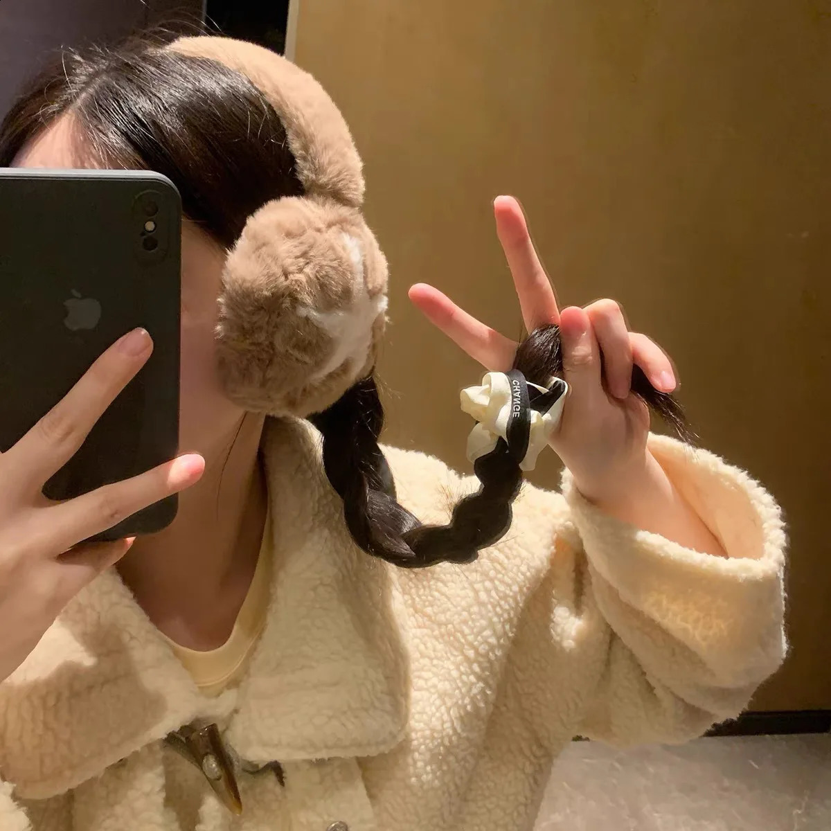 Star Fluffy Ear Muffs Women Outdoor Cold Proof Ear Cover Warm Winter Headphones Earplugs Cold Protection Winter Accessoriess 240724