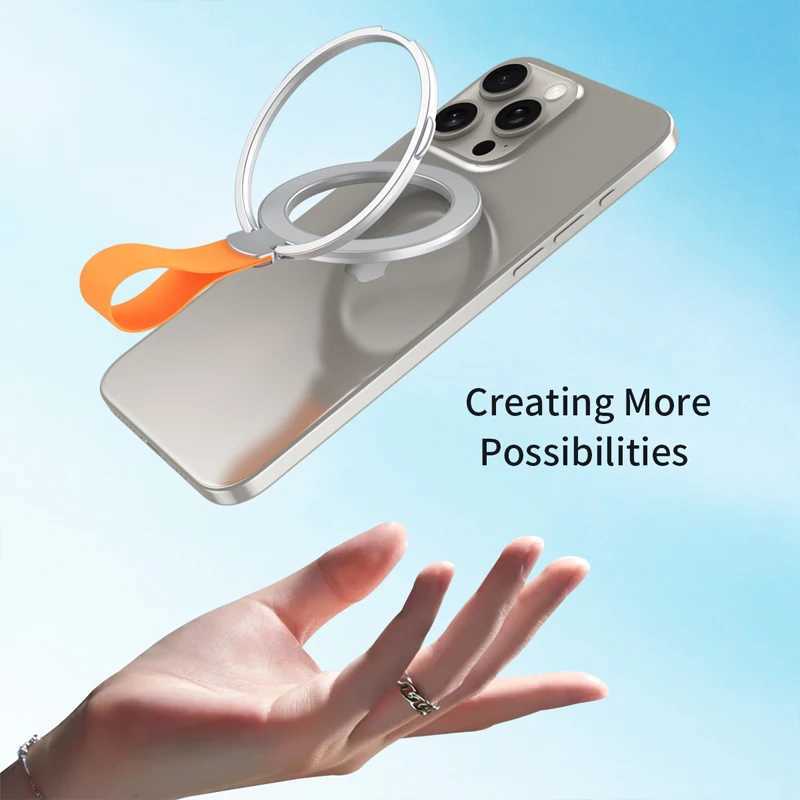 2023 New Strong Magnetic Mobile Phone Holder for Magsafe Accessories Magnet Stand with Strap Bracket for iPhone 13 14 15 SamsungM240725