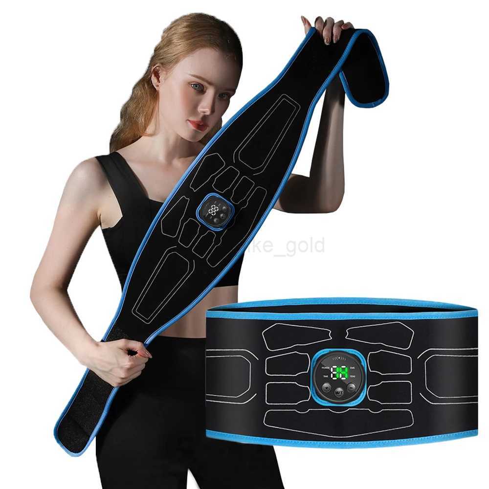 EMS Abdominal Toning Belt Electric Muscle Stimulation Muscle Toner Portable Fitness Massager Waist Trainer Body Slimming ShapingL240727