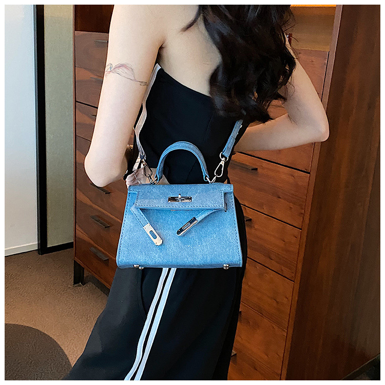 Women Casual Satchel Bag Capacity Denim Vintage Messenger Bag Adjustable Strap Daily Tote Bag Multifunction Chic Hobo Bag