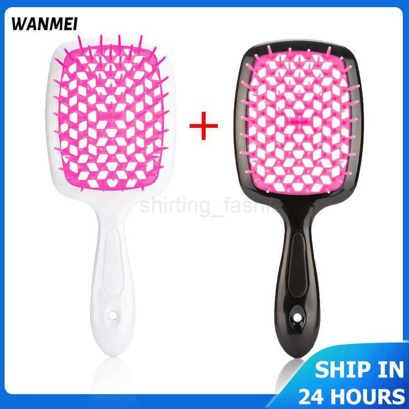 2pcs/set Janeke Massage Wet Dry Comb Demelante Original Comb Hollow Combs Curly Hair Brushes Salon Hair Styling ToolsCL240727