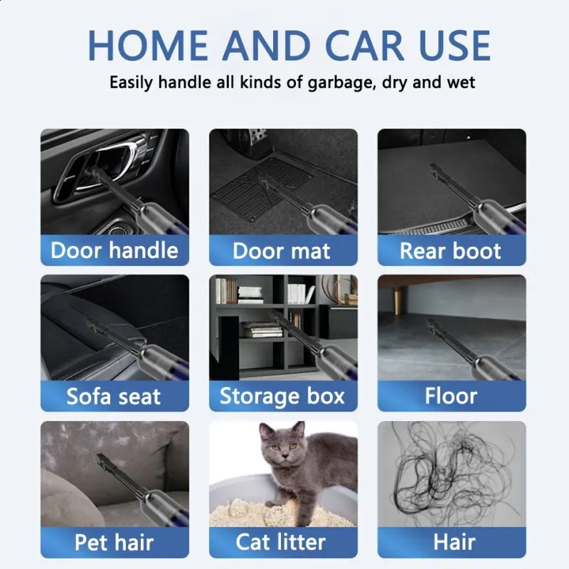 Cyclone Filter Rechargeable Battery For Machine Accessories Handheld Powerful Wireless Car Vacuum Cleaner Mini Wash for Car 240718