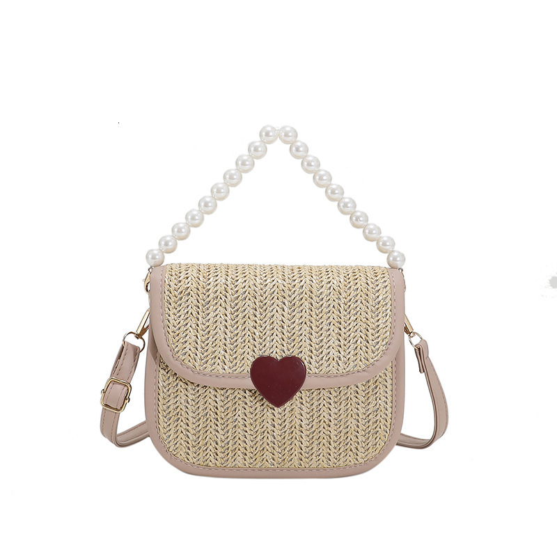 2023 Spring New Women's Straw Fashion Trend Pearl Handbag Trendy Versatile Single Cross Shoulder Small Square Bag H727#33 ddmy 71ba