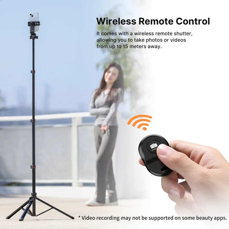 Ulanzi 1.6m Smartphone Tripod Kit 1.6m Portable Tripod for Smartphone Mirrorless Camera Action Camera Comes with Phone Clip 1/4 inch Screw 240715