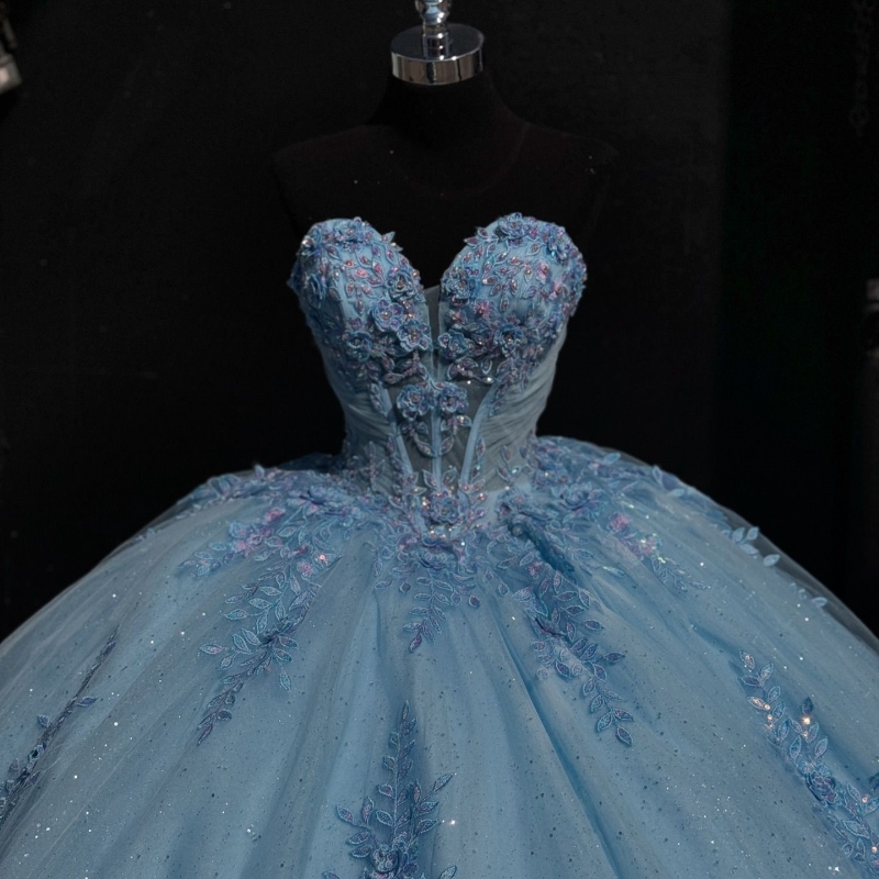 Sparkly Quinceanera Dresses 2024 Off Shoulder Applique Lace Corset vestido 15 anos quinceanera Lace-up Sweet 16 Gown