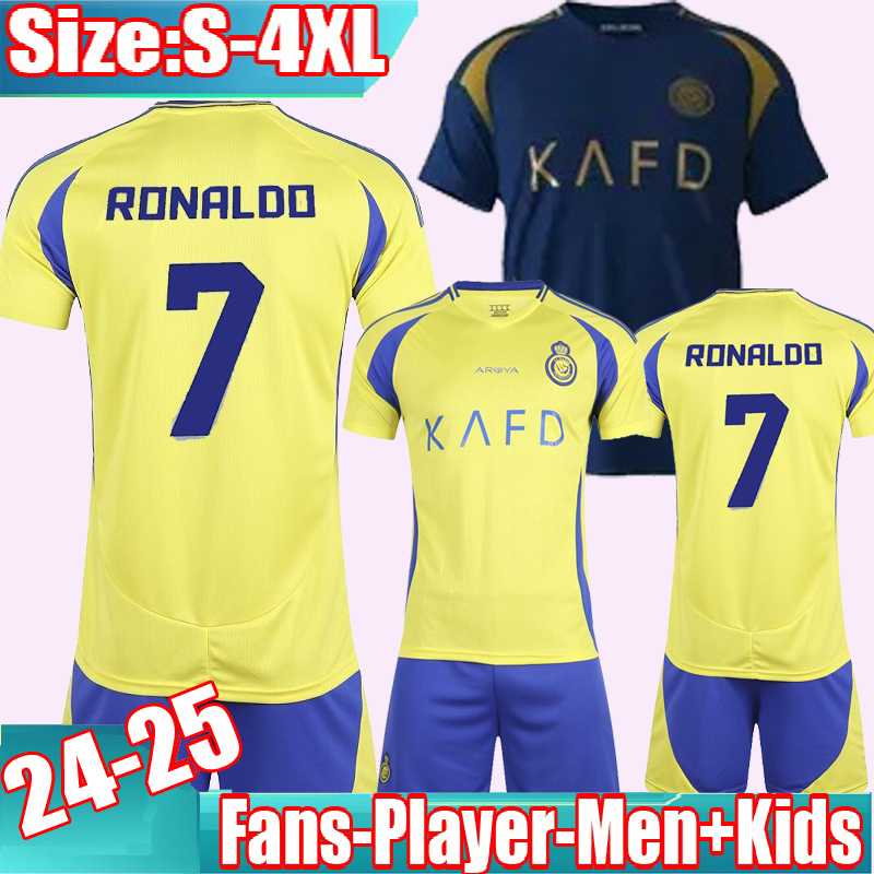 24 25 Al Nassr FC Third soccer Jerseys Ronaldo 2024 2025 Home yellow away CR7 Gonzalo Martinez Talisca FANS player version men kids kit Football shiirt