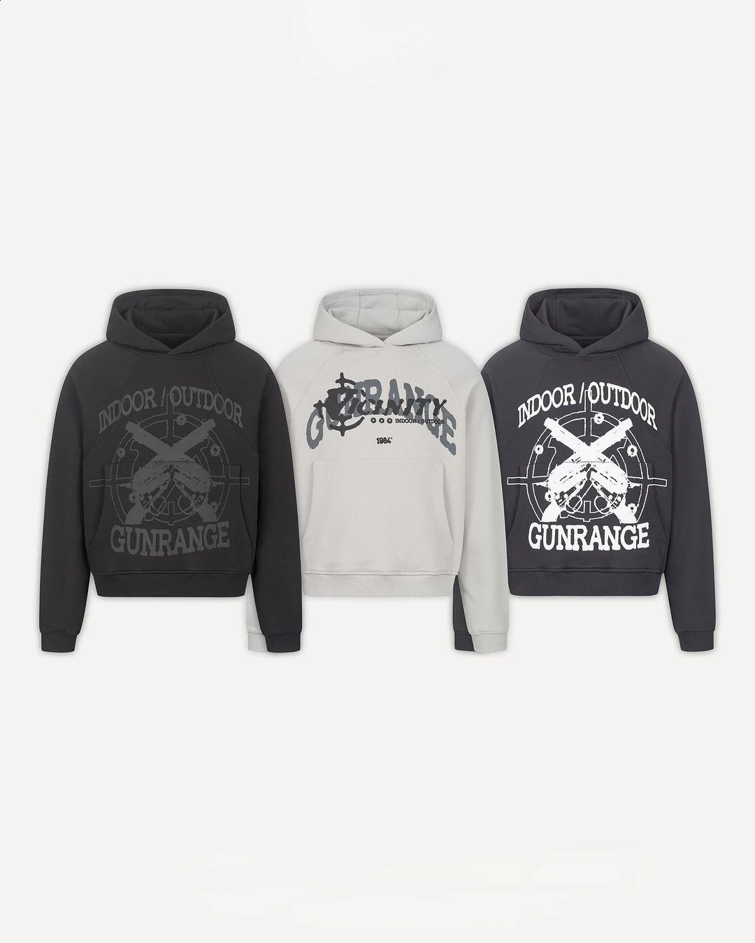 Y2k Black Retro Akimbo Shooting House Print Pattern Men Hoodie VICINITY Fashion Zip Up Hoodies Harajuku Street Sweatshirt 240722