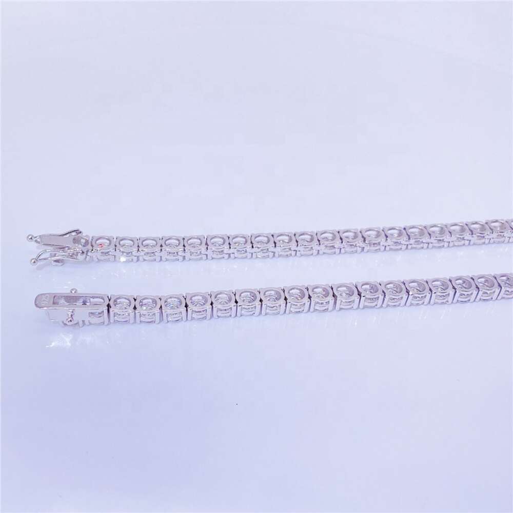 Fine Jewelry Selling 5mm Width Custom 10k 14k 18k Solid Gold Jewelry d Clarity Vvs Moissanite Tennis Chain