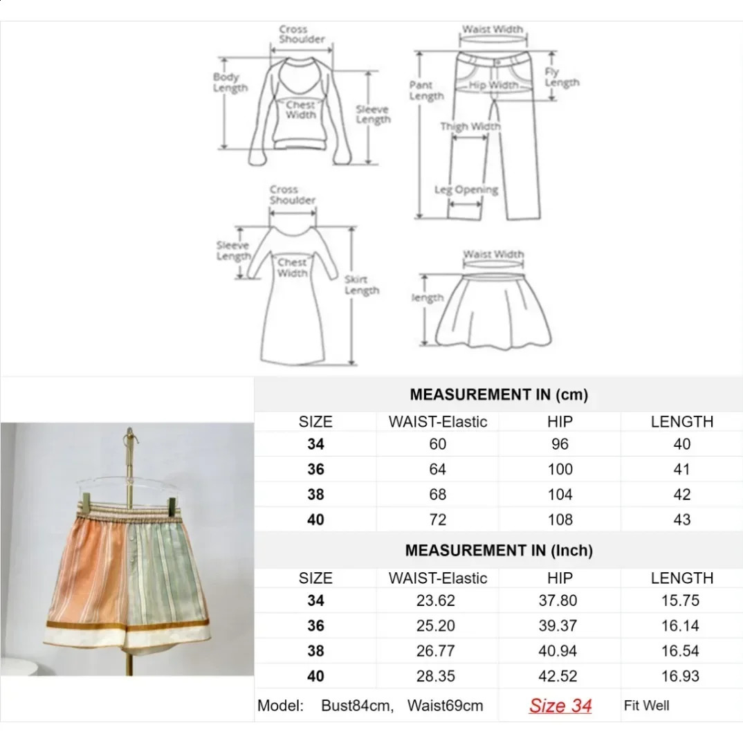 Womens Two Peice Sets Orange Green Patchwork Striped Buttons Long Sleeve Blouse and Shorts 240727