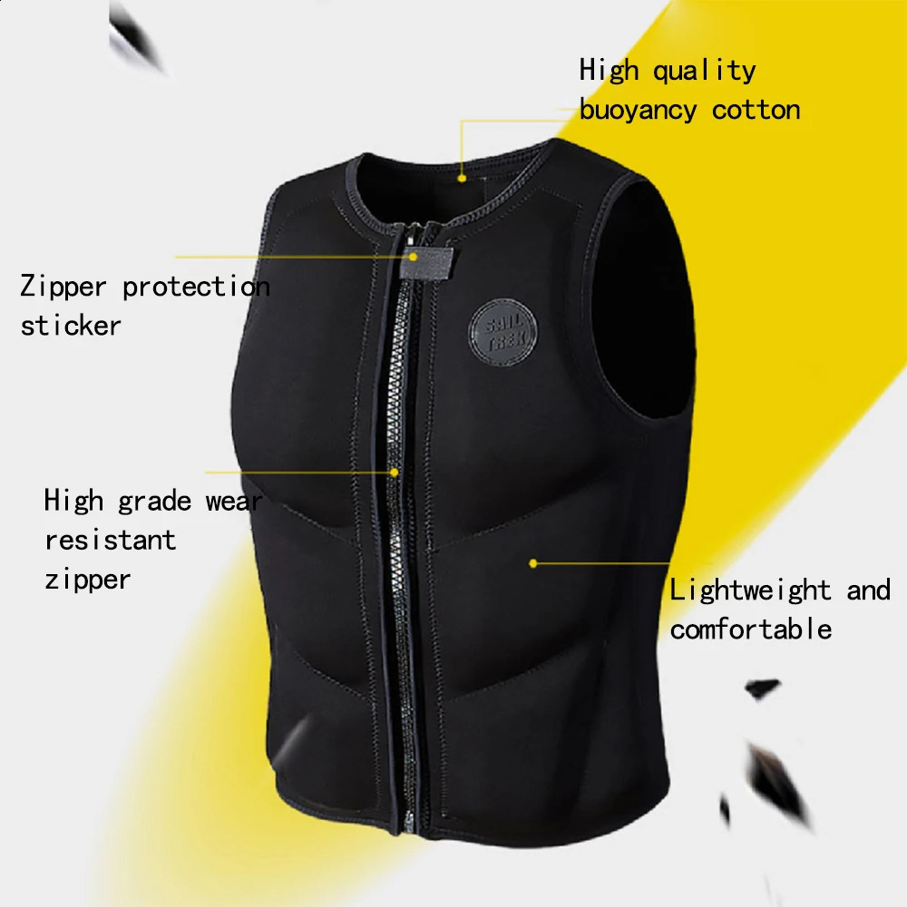 Adults Life Jacket Neoprene Safety Life Vest for Water Ski Wakeboard Swimming Fishing Surfing Life Vest Swimming Floating Cloth 240726