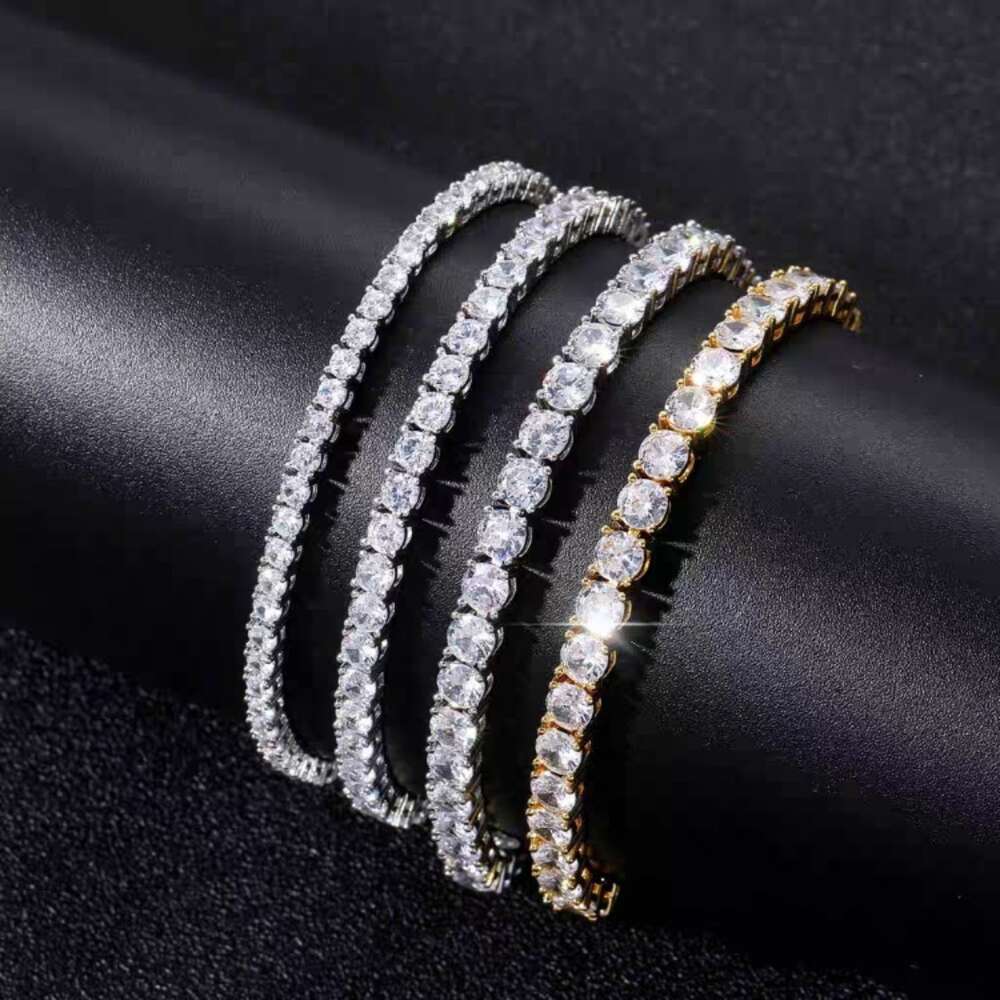 925 Sterling Silver Hip Hop Men Bracelet Jewelry 2mm 3mm 4mm 5mm 6.5mm Tennis Chain Moissanite Tennis Necklace Chain