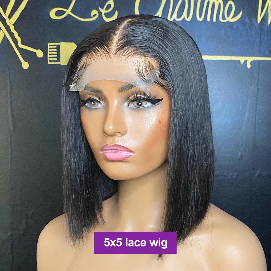 12A Vietnam Bone Straight Bob Human Hair Wigs 13X6 5X5 4X4 150% Density Real Human Hair Lace Headband Glueless Wig