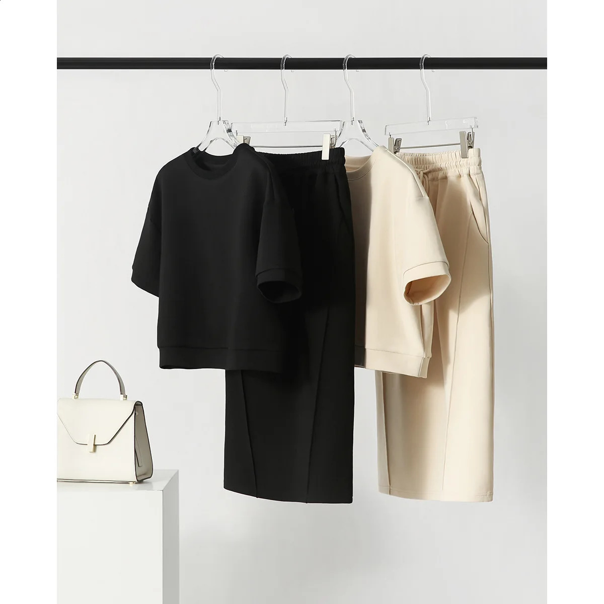 Summer Two Piece Dresses Sets Women Streetwear Short Sleeve Tee Shirt Top High Waist Long Skirt Female Y2K Slim Fit Outfits 240727