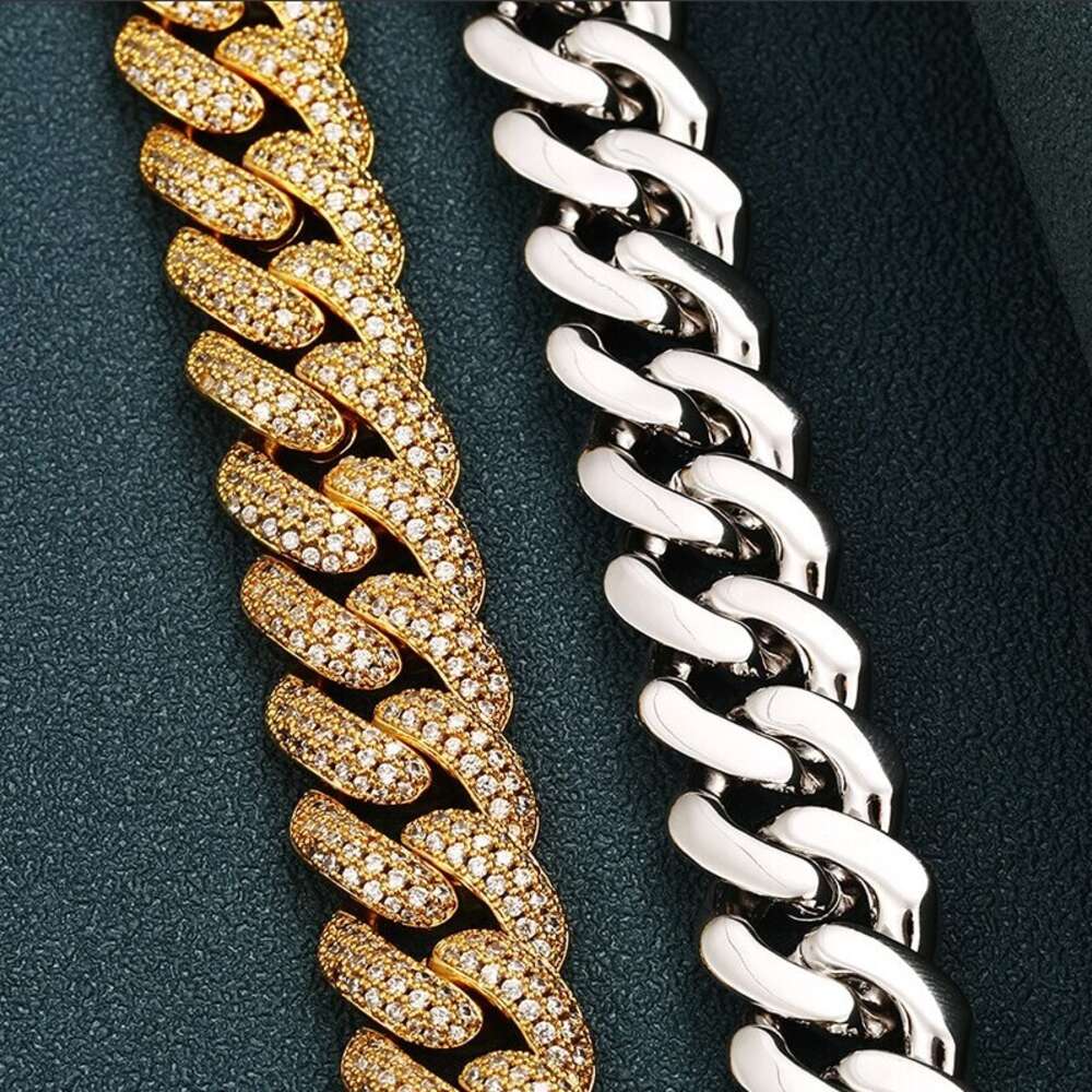 Custom Sterling 925 Silver Hip Hop 20mm Cuban Chain Moissanite Diamond Iced Out Necklace