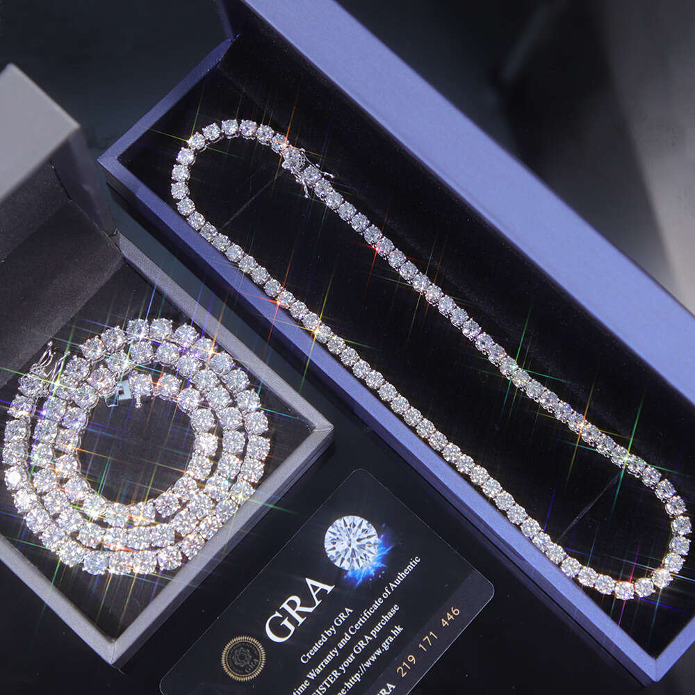 Factory Price Dia Chain Necklace Bracelet S Sier Vvs Moissanite Tennis Link Fine Jewelry for Men Women