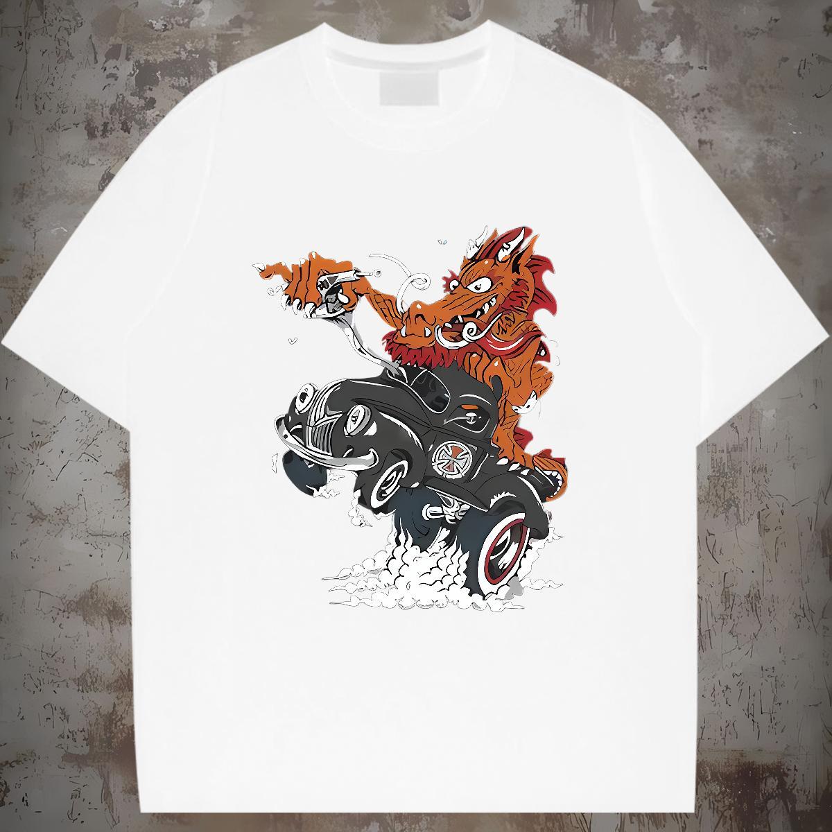 New Arrival T-Shirts for Men Tops Shirt 230g Cotton Summer Casual Loose DIY Logo Oversized Short Sleeve O-Neck Couples T Shirts