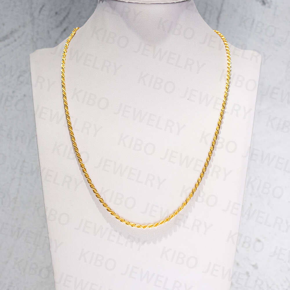 Coutom Ice Cuban Miami Real 24k Soild Glod MoissaniteVvs Moissanite Dog Tennis Link Chains Hip Hop Necklace