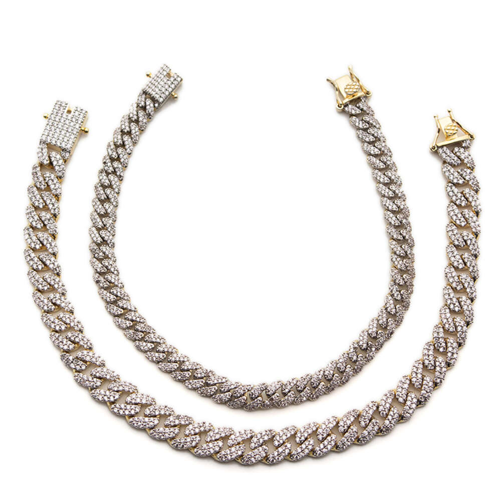 Hip Hop Jewelry 925 Sterling Silver 8mm Width Vvs Moissanite Diamond Chain Iced Out Moissanite Cuban Link Chain