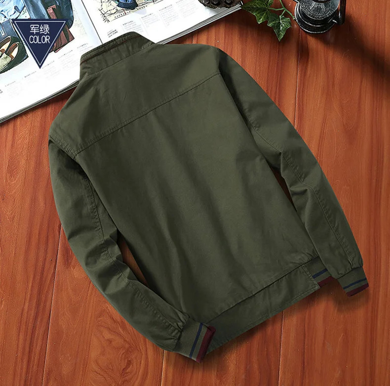 Mens windproof cotton zipper jacket mens baseball pilot bomber casual slim fit solid doublesided wearresistant autumn 240812