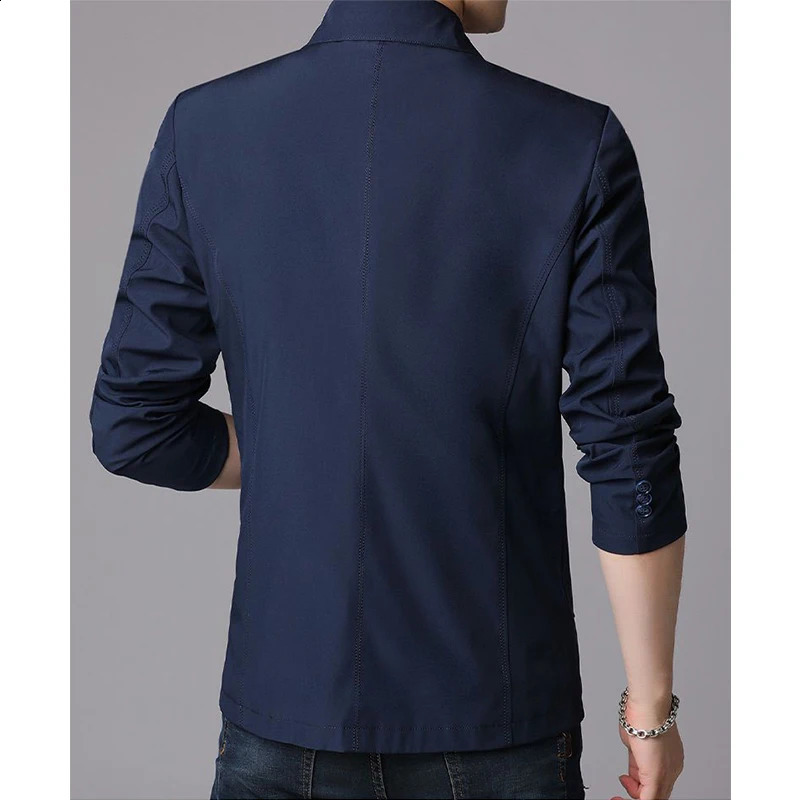 Spring and autumn mens casual fashion solid color jacket Hombre long sleeved ultrathin fully matched button top cardigan 240812