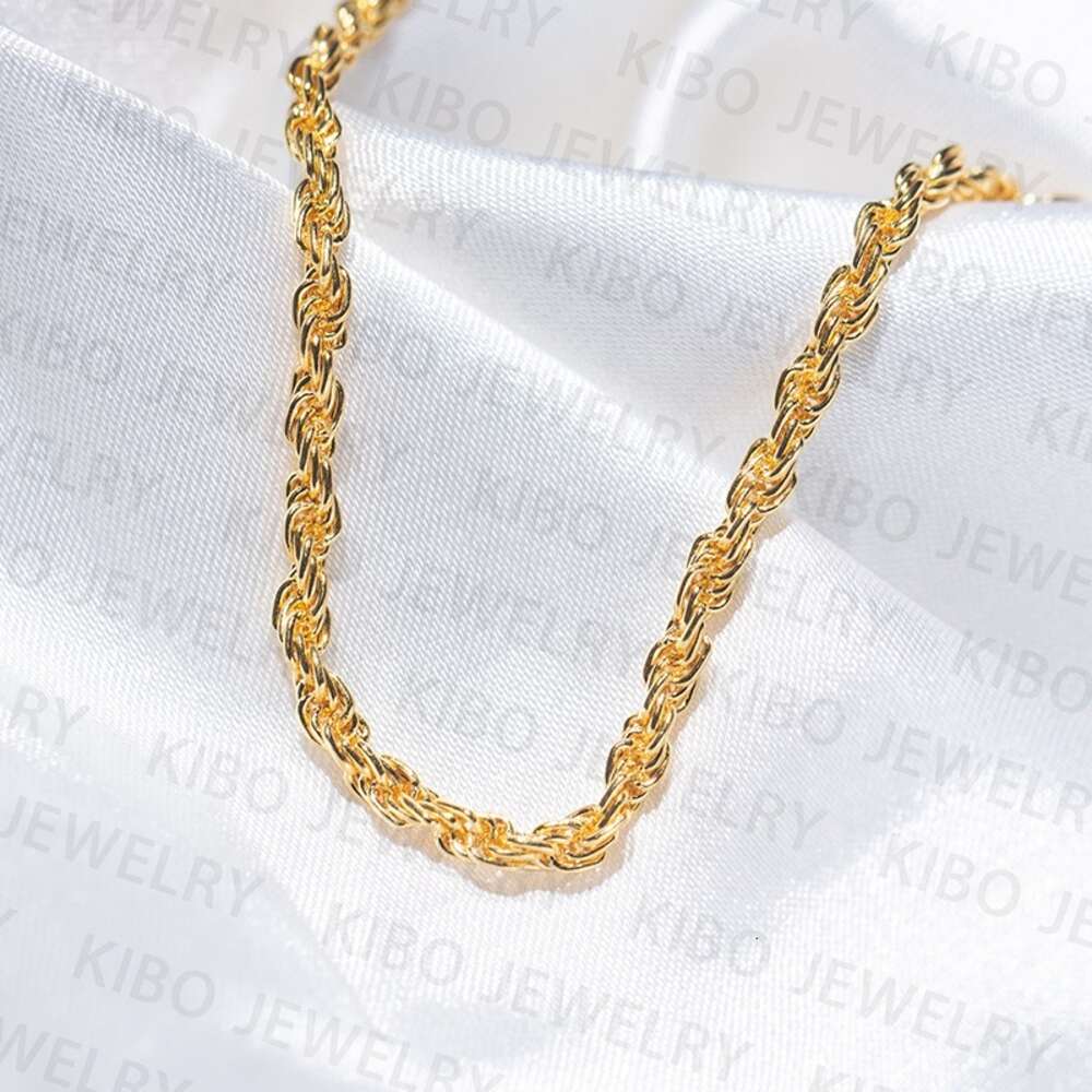 Fast Delivery 2mm to 3mm Gold Rope Chain Hip Hop Style Shine Brightly Real 10k 14k 18k Solid Gold Cord Chain Necklace