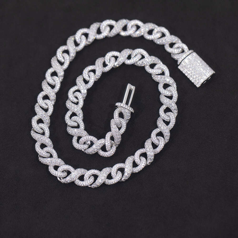 with Gra Customized Fashion Chain Gold Plated Sterling Silver Vvs Moissanite Diamond Iced Out Cuban Chain Links for Rapper Gift