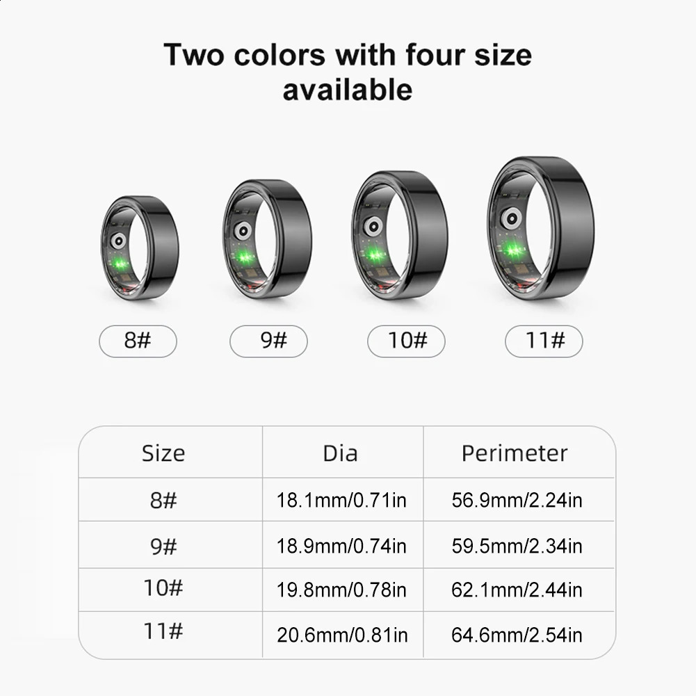 2024 R02 Smart Ring Multifunctional Step Health Tracker Heart Rate Blood Oxygen Monitor Waterproof Men Women Sleep Fitness 240719