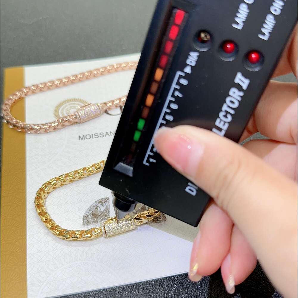 4mm 925 Sterling Silver Twist Rope Design Vvs Moissanite Iced Out Hip Hop Cuban Link Bracelet