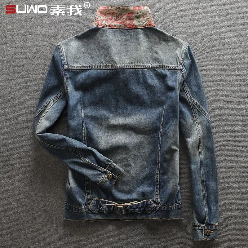 SpringSummer Classic Fashion Trend Retro Printed Cowboy Jacket Mens Casual Loose Comfortable Large Size Coat w240824