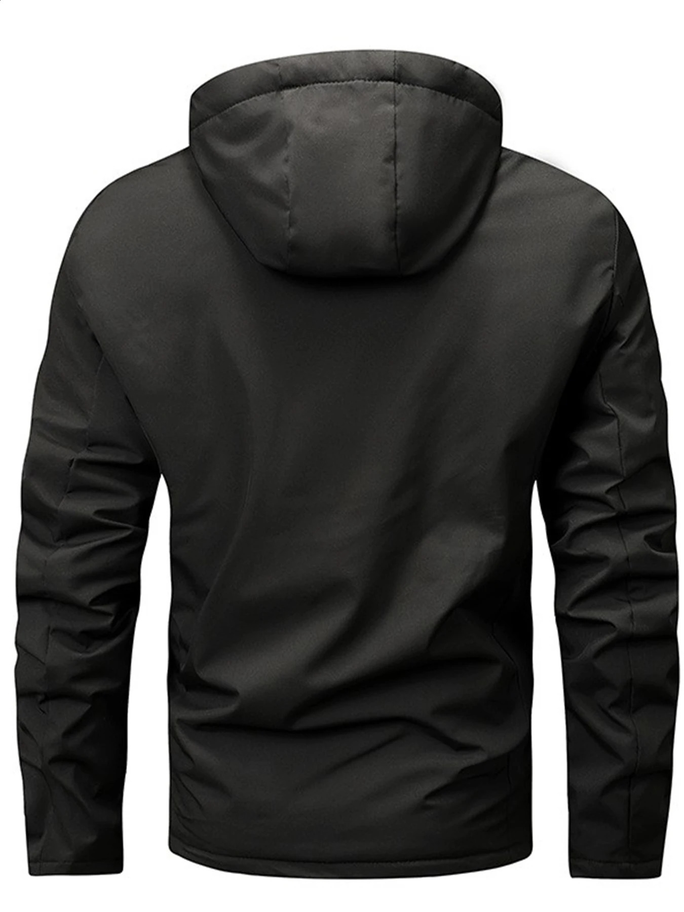 Autumn Windbreaker Jacket for Men Solid Color Zipper Hooded in Outerwears Fashion Casual Outdoor Mens Jackets 240802