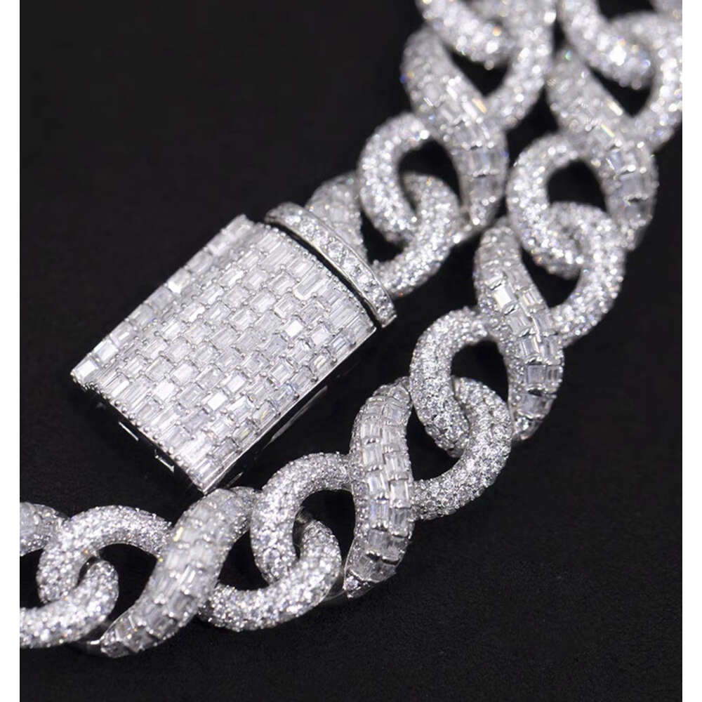 with Gra Customized Fashion Chain Gold Plated Sterling Silver Vvs Moissanite Diamond Iced Out Cuban Chain Links for Rapper Gift
