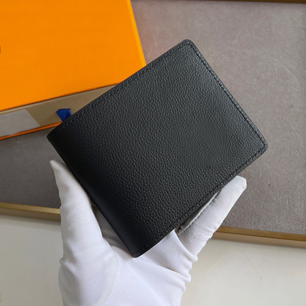 Luxury Designer Men's Wallet Credit Card Holder Metal Hardware Leather Bank Card Case Coin Purse Cash Pocket Particle Pattern Short Wallet M69829Original Packaging