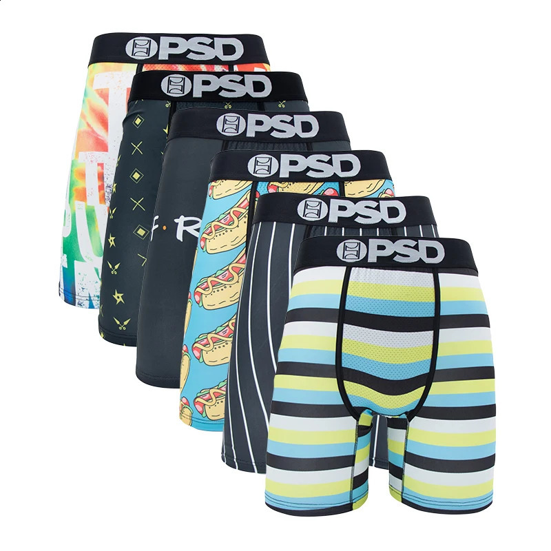 6Pcs Fashion Print Men Underwear Boxer Cueca Male Panty Lingerie Underpants Boxershorts Sexy SXXL 240719