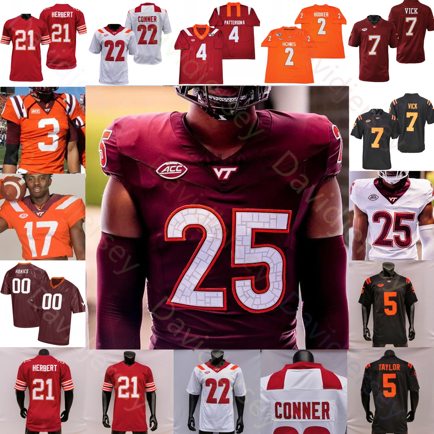 Michael Vick Football Jersey NCAA College Grant Wells Keshawn King Dax Hollifield Nasir Peoples Kaleb Smith Nick Gallo Chance Black Holston Lofton Gosnell Keller