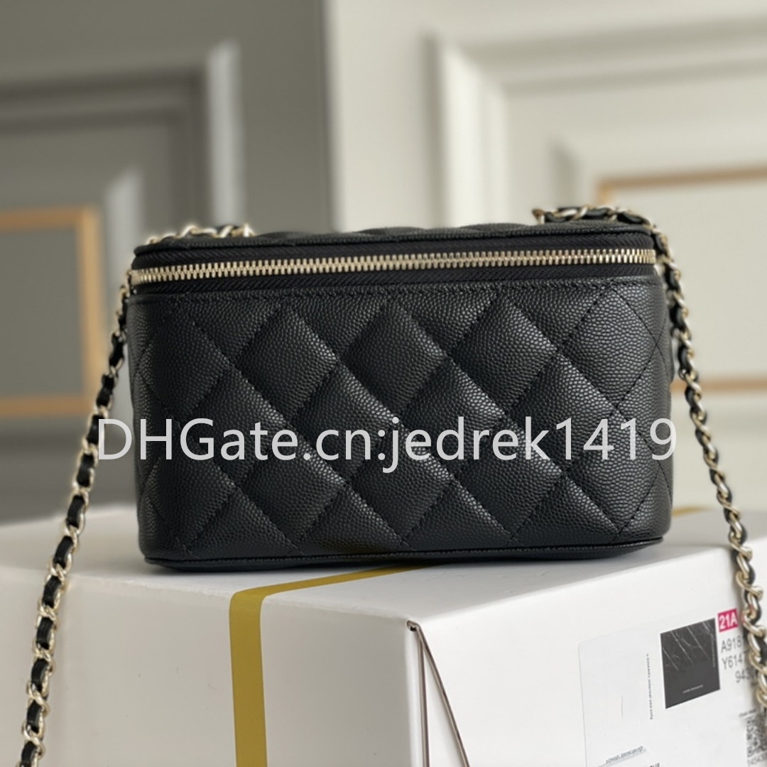 Chain Crossbody Bag Designer Box cosmetic bags Caviar leather zipper hobo shoulder bags woman Luxury handbags 10A Mirror quality Leisure shopping Messenger Bag