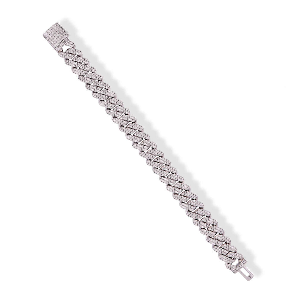 d Vvs Moissanite Cuban Bracelet 925 Sterling Silver 925 Hip Hop Chain Iced Out Moissanite Cuban Bracelet