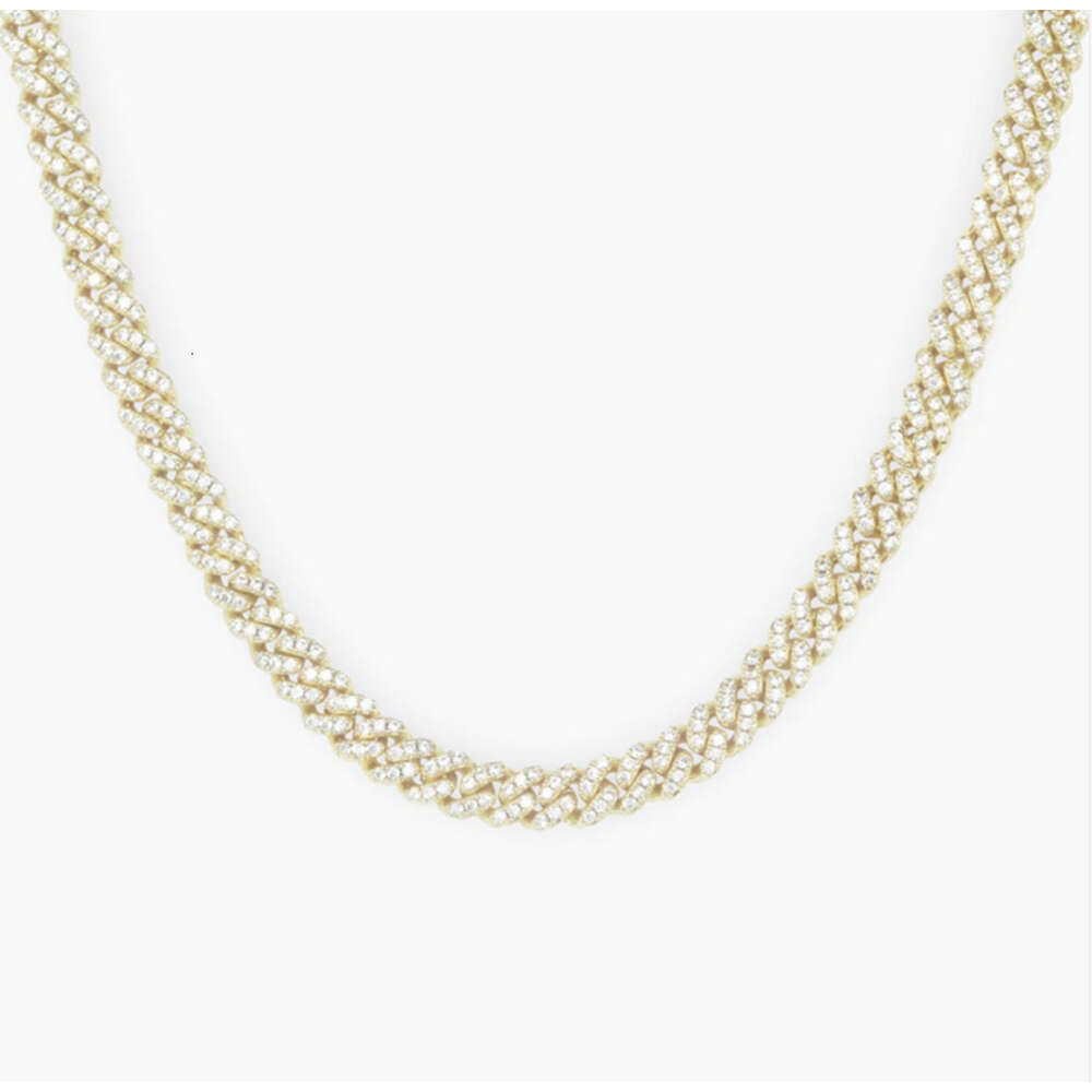 High Quality Pass Diamond Test Vvs Moissanite 6mm Single Row Hip Hop Sterling Silver Custom Moissanite Cuban Chain
