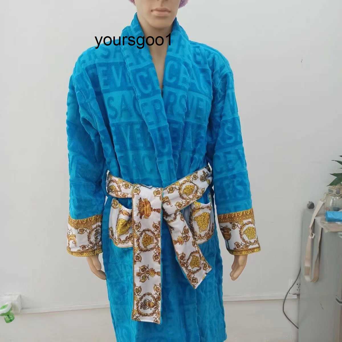 Unisex Cotton Robe Soft Fluffy Shawl Collar Bathrobe Home Gown Lounger for Men and Women Plus Size Available L251111IN0L