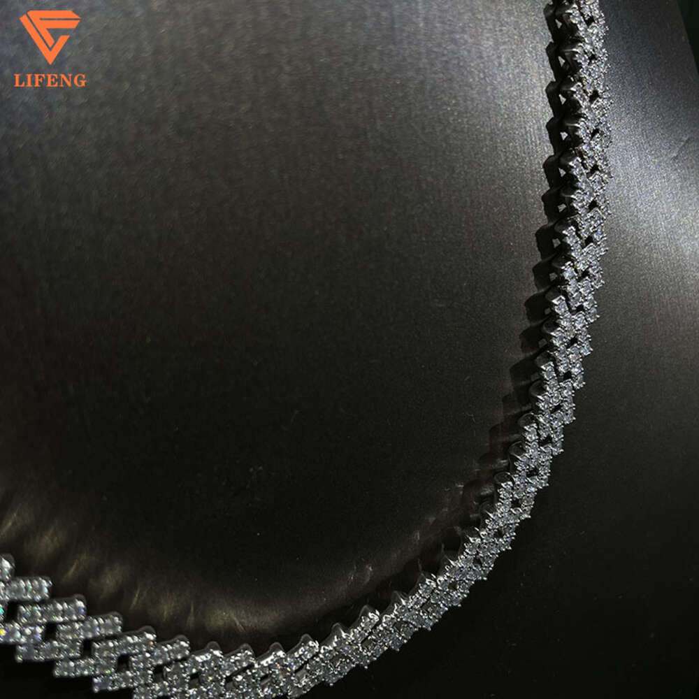 Fashion Style Hip Hop Chain Cuban 925 Silver Ice Out d Color Vvs Moissanite Diamond Cuban Link Chain