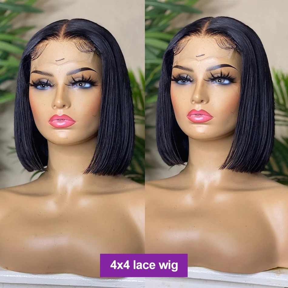 12A Vietnam Bone Straight Bob Human Hair Wigs 13X6 5X5 4X4 150% Density Real Human Hair Lace Headband Glueless Wig