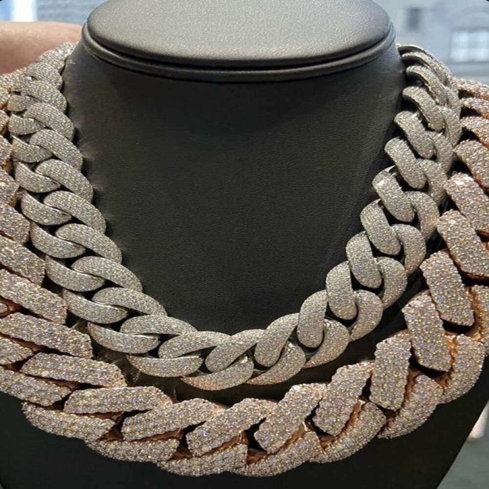 Hip Hop Women Men 14k Gold Sterg Sier Accessories Dia Fine Jewelry Cuban k Chain Moissanite Necklace