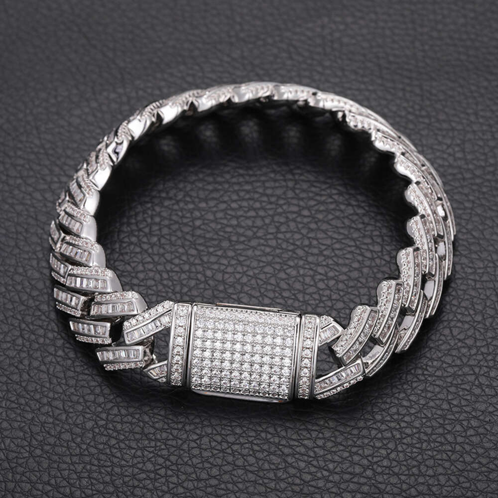 Best Price 16mm Baguette Chain D-vvs Moissanite Diamond 925 Sterling Silver Hip Hop Cuban Chain for Man
