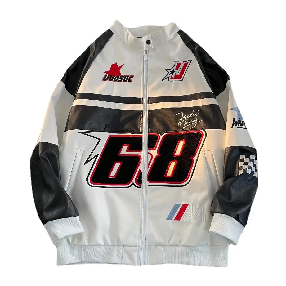 American street style baseball jacket and Coats mens Y2K pilot motorcycle suit hiphop fashion label uniform 240827