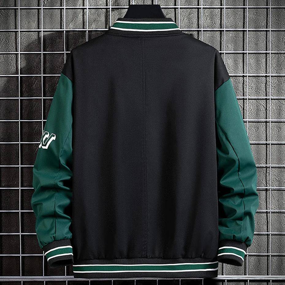 10XL Plus size baseball jacket mens fashionable casual patchwork school team large 240827