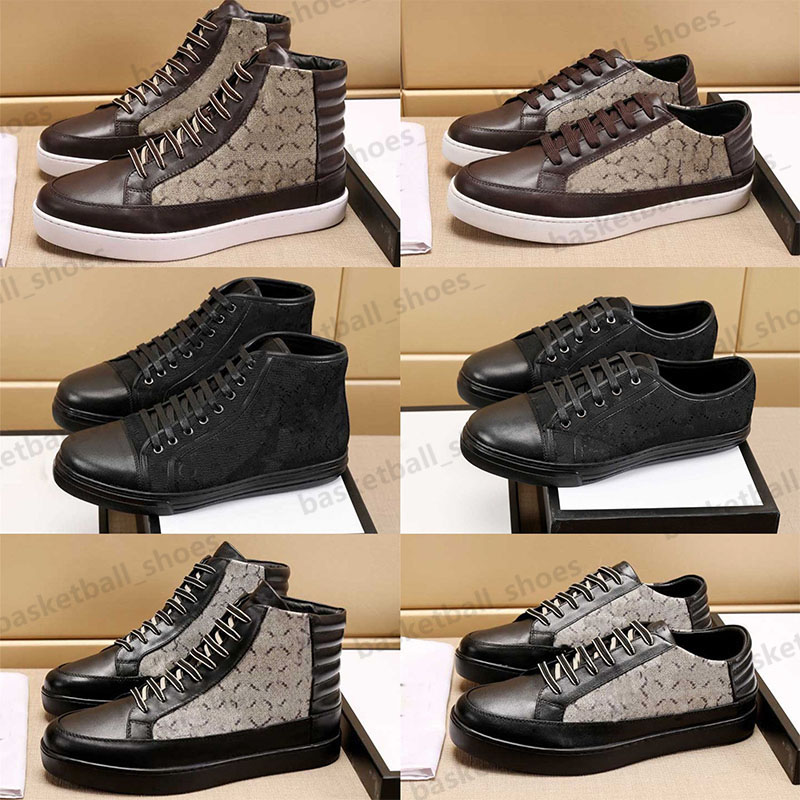 Classics Designer Retro Embroidery Men Shoes Printing Canvas Mens Trainers Leather High Top Sneakers