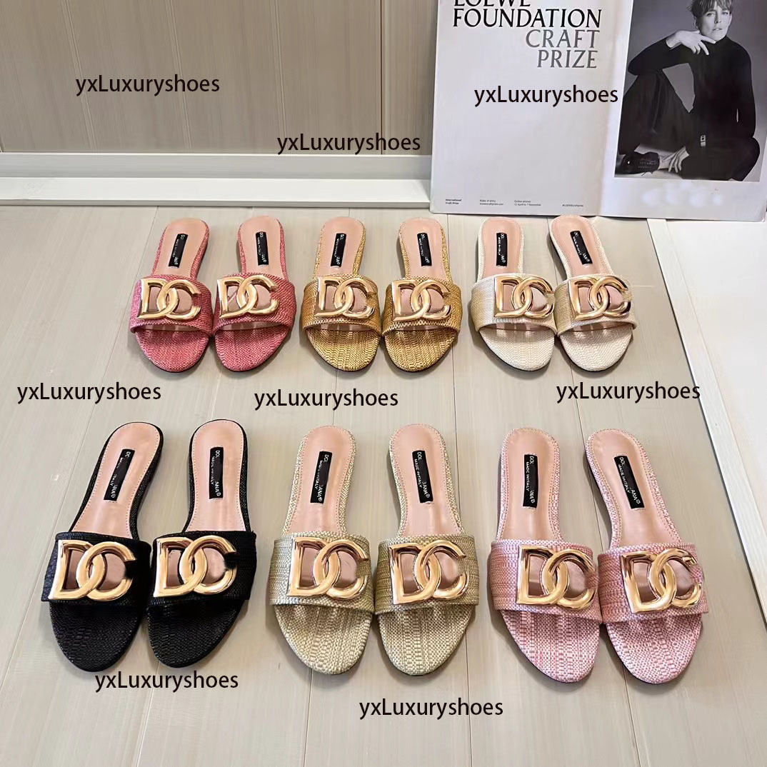 Designer Sandals Women's Slippers Handwoven Flat Slippers Women's Luxury High Quality Beach flip-flops Sandals Sizes 35-42