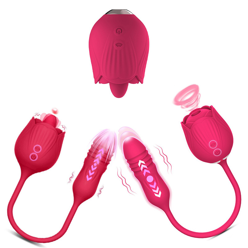 Rose Sucking Vibrator for Women Dildo Thrusting Vibrating Clit Sucker Nipple Clitoris Stimulation Female Sex Toys for Adults