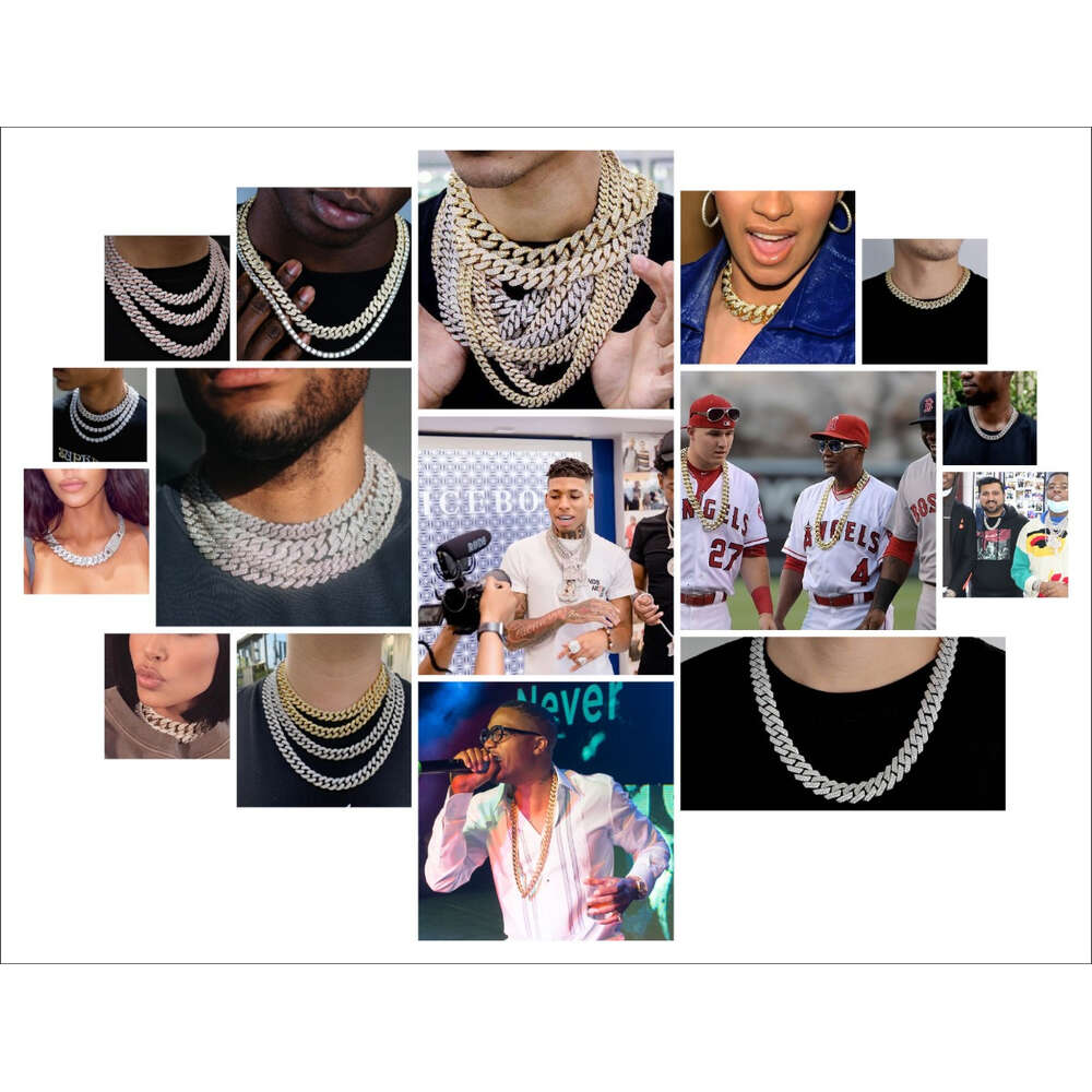 Factory Custom 10k Solid Gold 22mm 8 Vvs Moissanite Cuban Link Bracelet Iced Out Bling 925 Sterling Silver Hip Hop Link Chain